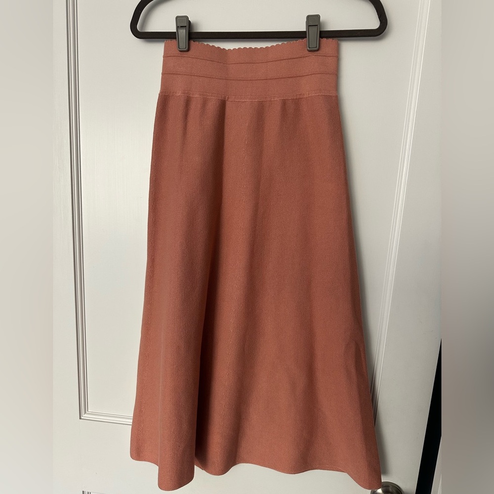 Molli neutral pink cotton skirt elastic waist perfect for spring
